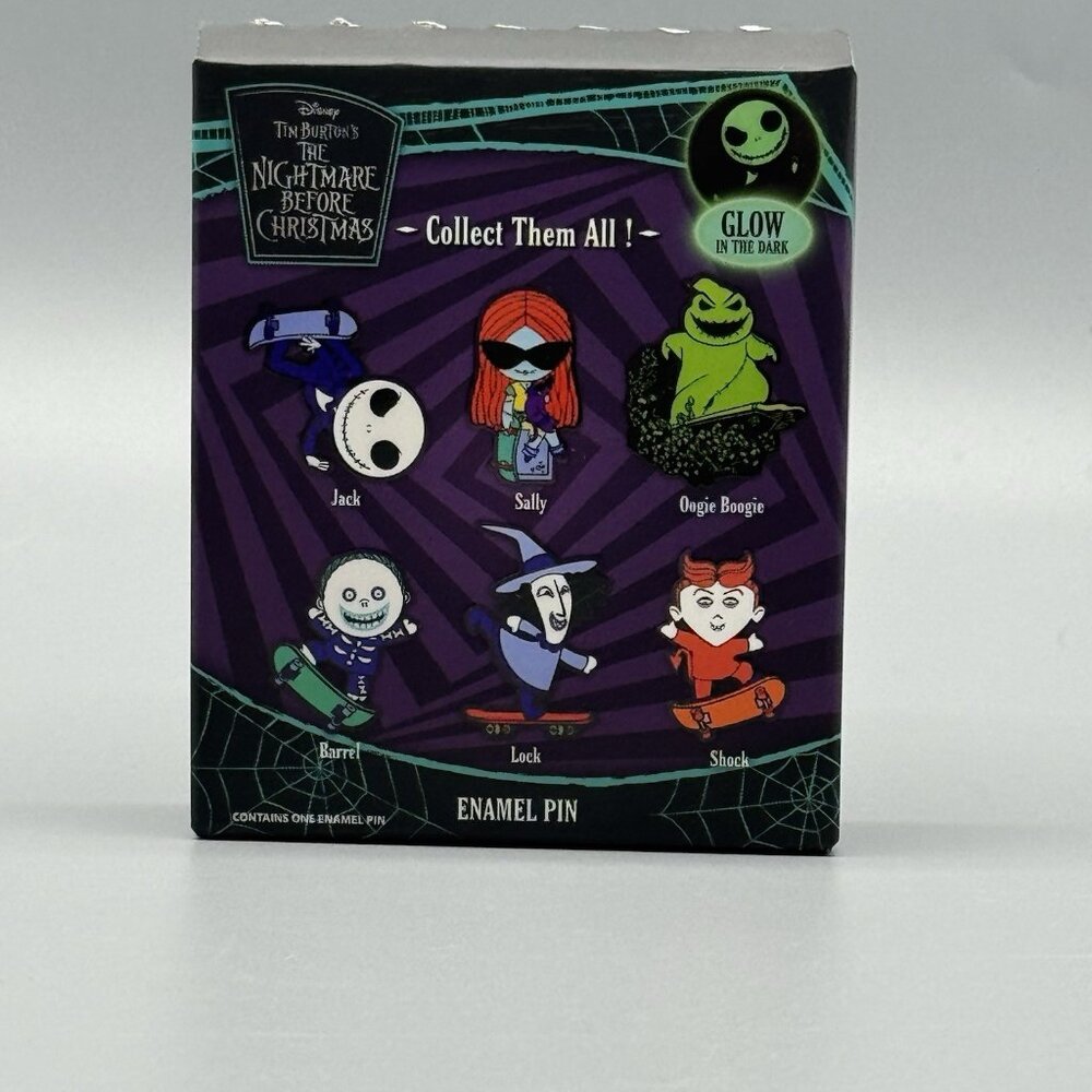 Nightmare Before Christmas Skateboard Glow-In-The-Dark Blind Box Pin-LOCK - Picture 5 of 5
